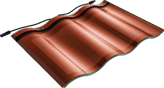 CIGS CELLS 18W 25w Στρογγυλοειδής BIPV Ηλιακά γυάλινα πλακάκια Αδιάβροχα Μαύρα Ηλιακά πλακάκια Πιστοποιημένα CE
