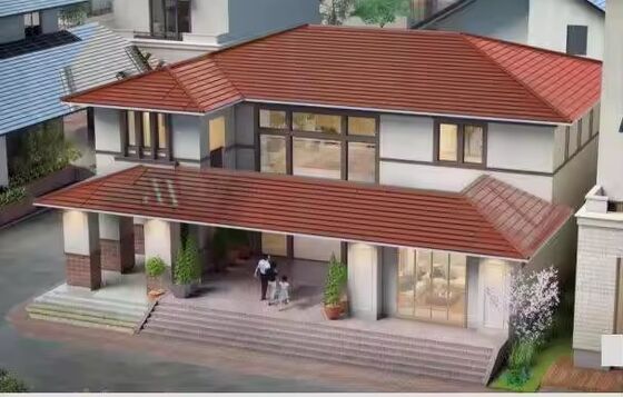 Μακρομεγέθη κόκκινο/πράσινο μονοκρυσταλλικό ηλιακό κεραμίδιο στέγης - 86W υψηλής ισχύος χρωματική φωτοβολταϊκή ενέργεια, 154W/m2, αισθητική και αποδοτική